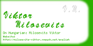 viktor milosevits business card